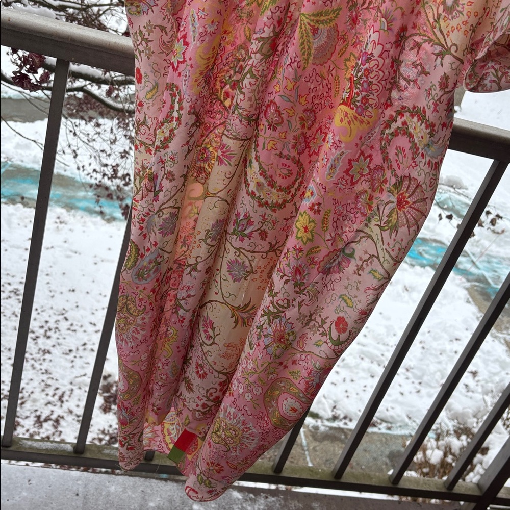 Natori Vintage y2K Luxury Slip Dress Set Matching Robe Kimono Caftan Large Pink - Picture 9 of 17